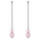 Boucles d'oreilles en Argent 925 rhodié et Quartz rose