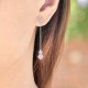 Boucles d'oreilles en Argent 925 rhodié et Quartz rose