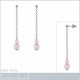 Boucles d'oreilles en Argent 925 rhodié et Quartz rose