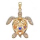 Pendentif Tortue Plaqué or 18 carats et Oxydes de Zirconium