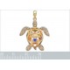 Pendentif Tortue Plaqué or 18 carats et Oxydes de Zirconium