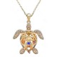 Pendentif Tortue Plaqué or 18 carats et Oxydes de Zirconium