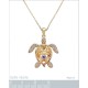 Pendentif Tortue Plaqué or 18 carats et Oxydes de Zirconium