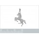 Pendentif Cheval en Argent 925 rhodié et Oxydes Zirconium