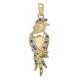 Pendentif Perroquet Plaqué or 18 carats et Oxydes de Zirconium