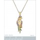 Pendentif Perroquet Plaqué or 18 carats et Oxydes de Zirconium