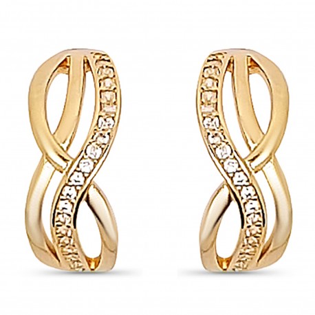 Boucles d'oreilles puces Plaqué Or 18 carats et Oxydes Zirconium