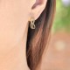 Boucles d'oreilles puces Plaqué Or 18 carats et Oxydes Zirconium
