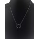 Collier Anneau en Argent 925 rhodié et Oxydes Zirconium