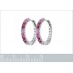 Boucles d'oreilles Créoles en Argent 925 rhodié et Oxydes Zirconium rose