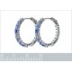 Boucles d'oreilles Créoles en Argent 925 rhodié et Oxydes Zirconium bleus