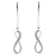 Boucles d'oreilles Infini en Argent 925 rhodié et Oxydes Zirconium