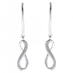 Boucles d'oreilles Infini en Argent 925 rhodié et Oxydes Zirconium