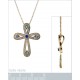 Pendentif Croix Plaqué or 18 carats et Oxydes de Zirconium