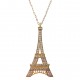 Pendentif Tour Eiffel Plaqué or 18 carats et Oxydes de Zirconium