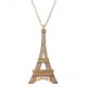 Pendentif Tour Eiffel Plaqué or 18 carats et Oxydes de Zirconium