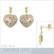 Boucles d'oreilles Coeur Plaqué Or 18 carats et Oxydes Zirconium multicolores