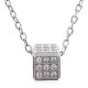 Collier Cube en Argent 925 rhodié et Oxydes Zirconium