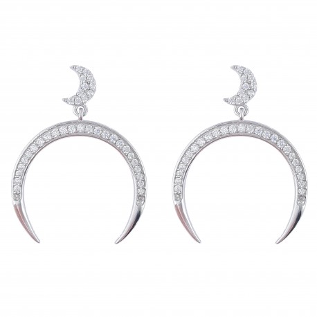 Boucles d'oreilles en Argent 925 rhodié et Oxydes Zirconium