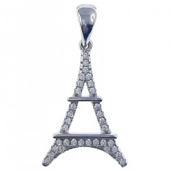 Pendentif Tour Eiffel en Argent 925 rhodié et Oxydes Zirconium