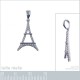 Pendentif Tour Eiffel en Argent 925 rhodié et Oxydes Zirconium