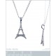 Pendentif Tour Eiffel en Argent 925 rhodié et Oxydes Zirconium