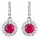 Boucles d'oreilles en Argent 925 rhodié et Oxydes Zirconium rose