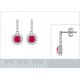 Boucles d'oreilles en Argent 925 rhodié et Oxydes Zirconium rose