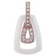 Pendentif Plaqué or rose 18 carats, Céramique blanche et Oxydes de Zirconium