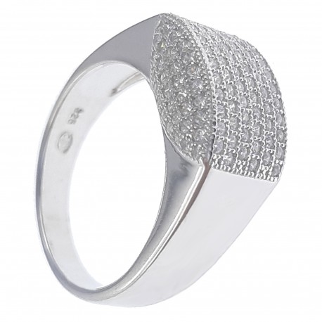 Bague en Argent 925 rhodié et Oxydes Zirconium