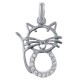 Pendentif Chaton en Argent 925 rhodié et Oxydes Zirconium