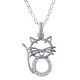 Pendentif Chaton en Argent 925 rhodié et Oxydes Zirconium