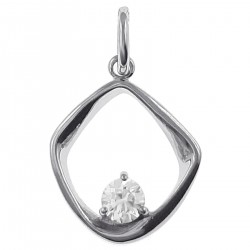 Pendentif en Argent 925 rhodié et Oxyde Zirconium