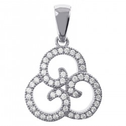 Pendentif en Argent 925 rhodié et Oxydes Zirconium