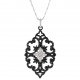 Pendentif en Argent 925 rhodié et Oxydes Zirconium noirs et blancs