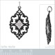 Pendentif en Argent 925 rhodié et Oxydes Zirconium noirs et blancs