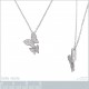 Collier Papillons en Argent 925 rhodié et Oxydes Zirconium