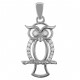 Pendentif Hibou en Argent 925 rhodié et Oxydes Zirconium