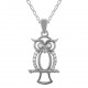 Pendentif Hibou en Argent 925 rhodié et Oxydes Zirconium