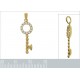 Pendentif Clé Plaqué or 18 carats et Oxydes de Zirconium