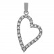 Pendentif Coeur en Argent 925 rhodié et Oxydes Zirconium