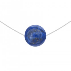 Collier ras de cou fil nylon, Argent 925 et Lapis Lazuli