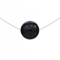 Collier ras de cou fil nylon, Argent 925 et Onyx