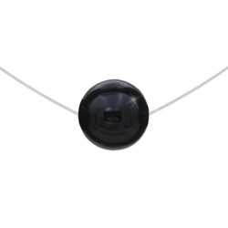 Collier ras de cou fil nylon, Argent 925 et Onyx