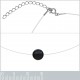 Collier ras de cou fil nylon, Argent 925 et Onyx