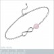 Bracelet Infini en Argent 925 rhodié et Quartz rose