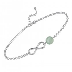 Bracelet Infini en Argent 925 rhodié et Aventurine