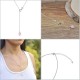 Collier cravate en Argent 925 rhodié et Quartz rose