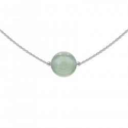 Collier ras de cou en Argent 925 rhodié et Aventurine