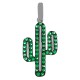 Pendentif Cactus en Argent 925 rhodié et Oxydes Zirconium verts